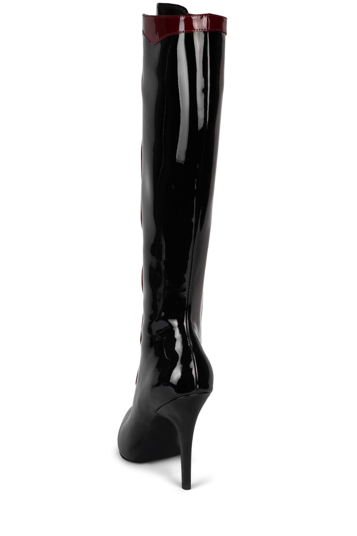 Jeffrey Campbell HEADLINE-K Knee-High Boot - Black Patent Red Patent