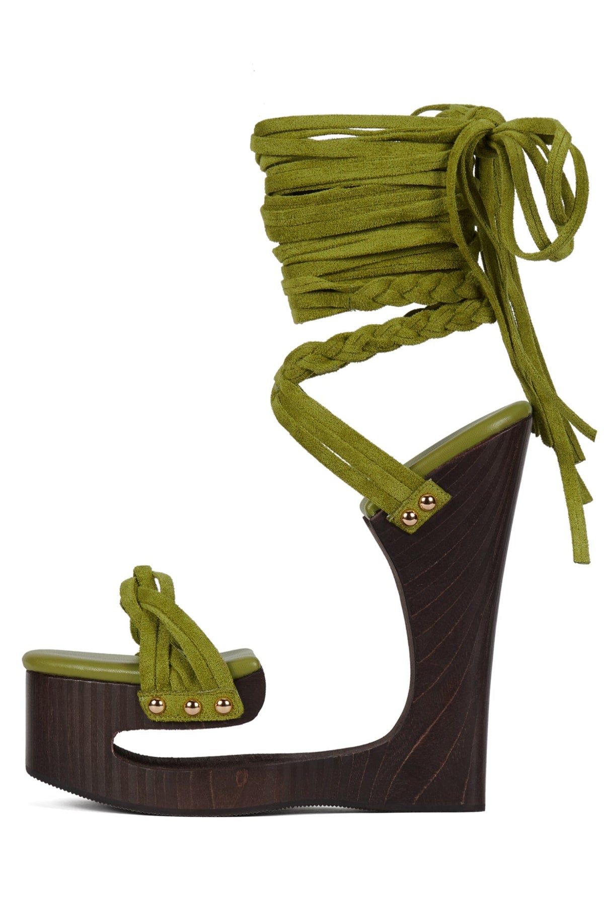 Jeffrey Campbell MAZES Platform Sandal - Chartreuse Suede Brown