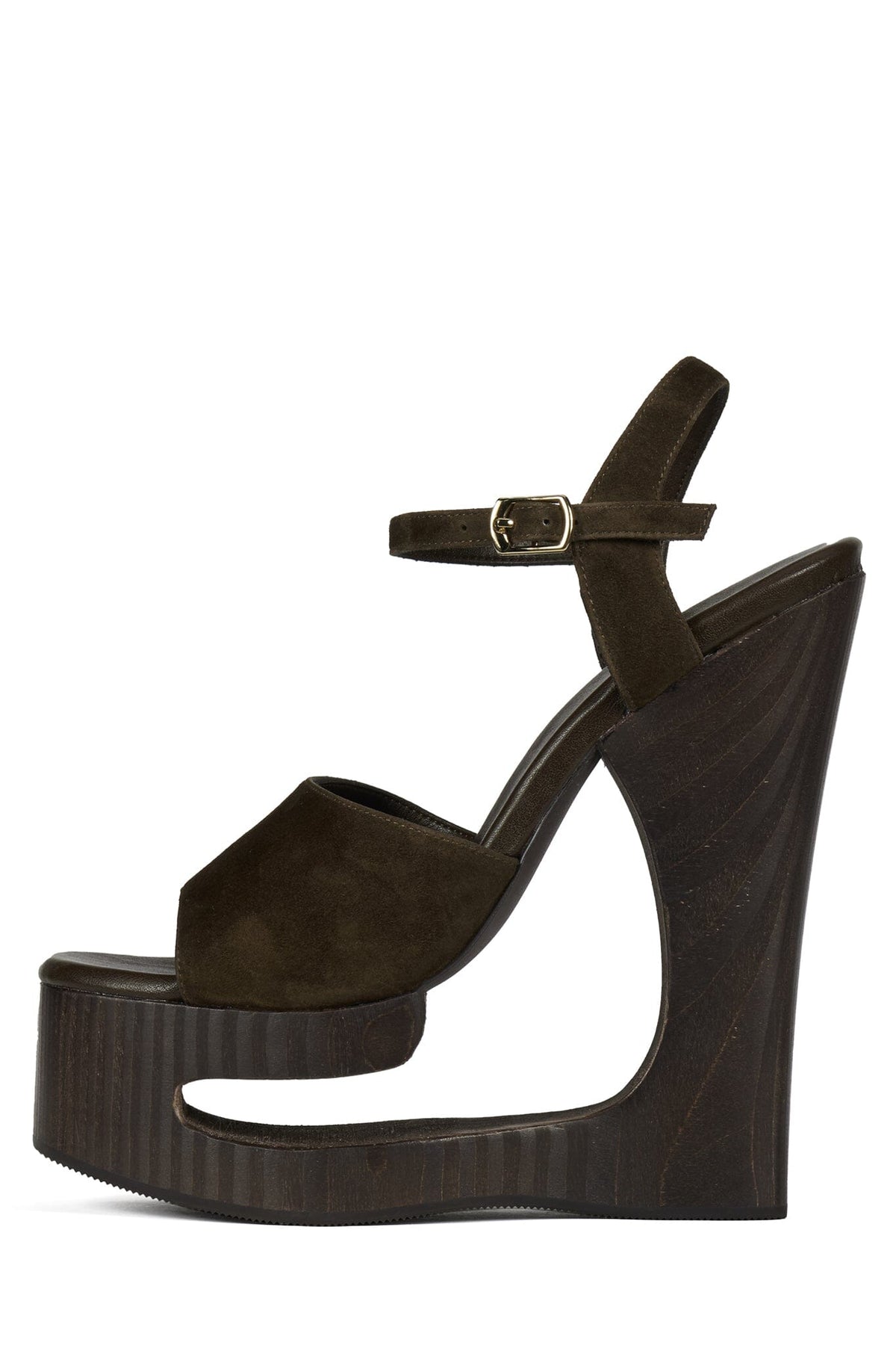 Jeffrey Campbell FLAG-GIRL Platform Sandal - Brown Suede