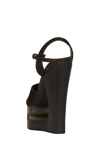 Jeffrey Campbell FLAG-GIRL Platform Sandal - Brown Suede