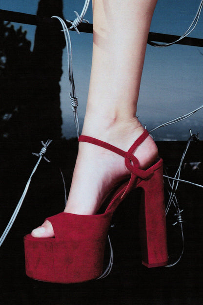 Jeffrey Campbell EVER-LAST Platform Sandal - Wine Suede