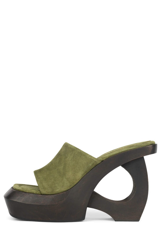 Jeffrey Campbell THE-IDOL Platform Sandals - Olive Suede