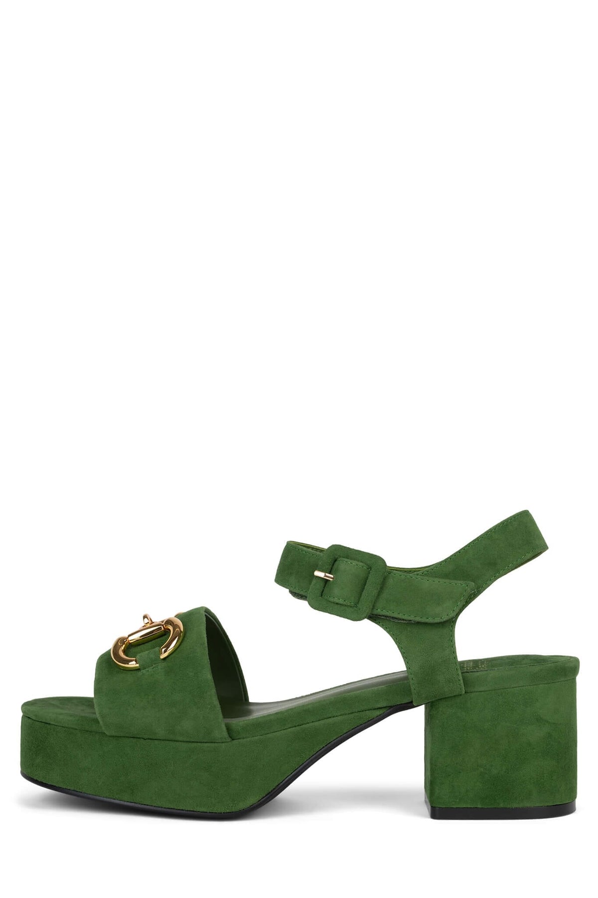 Jeffrey Campbell TIMELESS Platform Sandal - Green Suede Gold