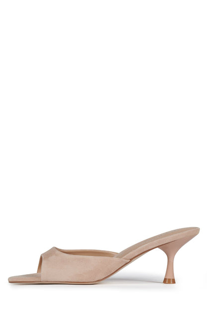Jeffrey Campbell SPY-KID Kitten Heeled Sandal - Beige Suede