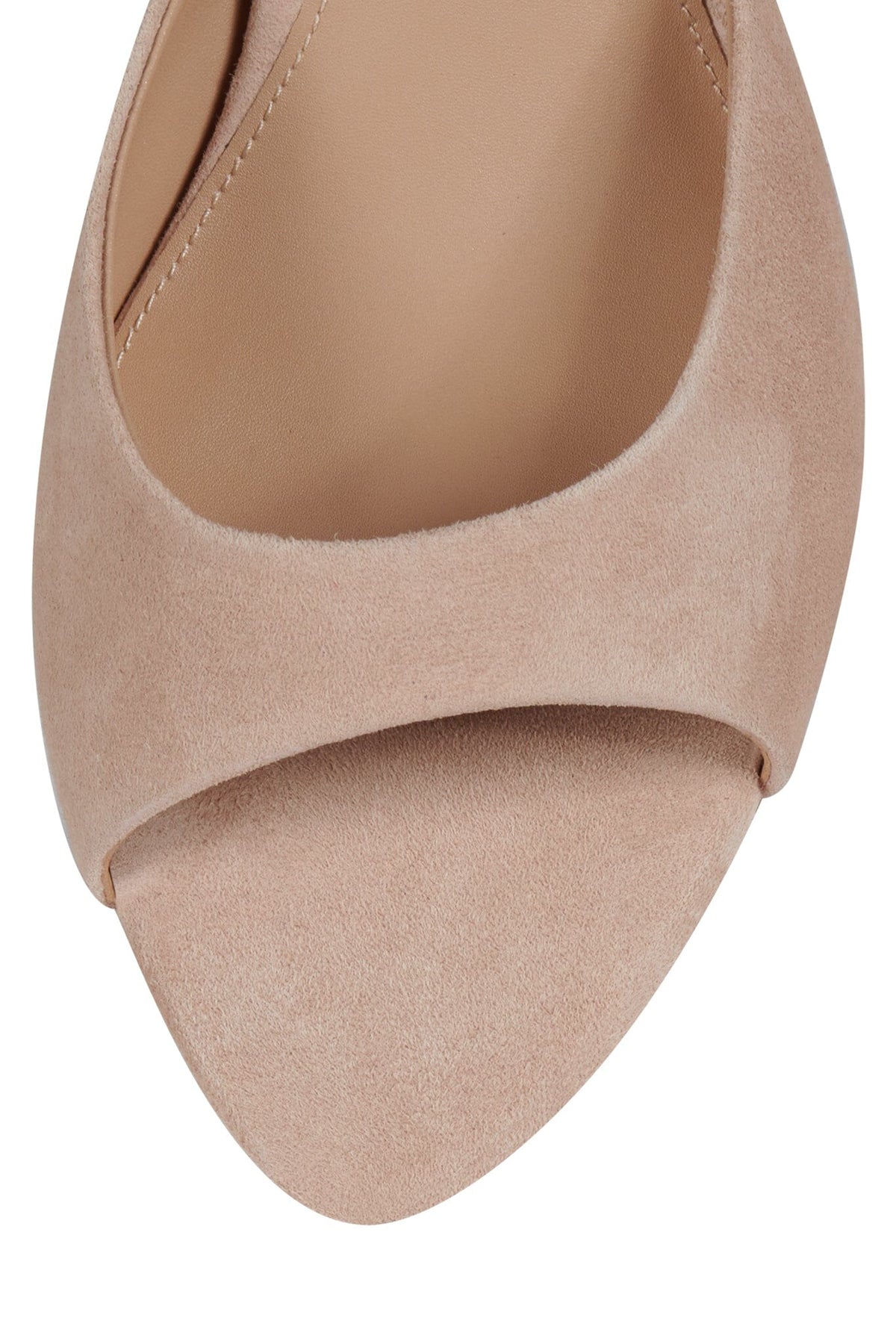 Jeffrey Campbell SPY-KID Kitten Heeled Sandal - Beige Suede