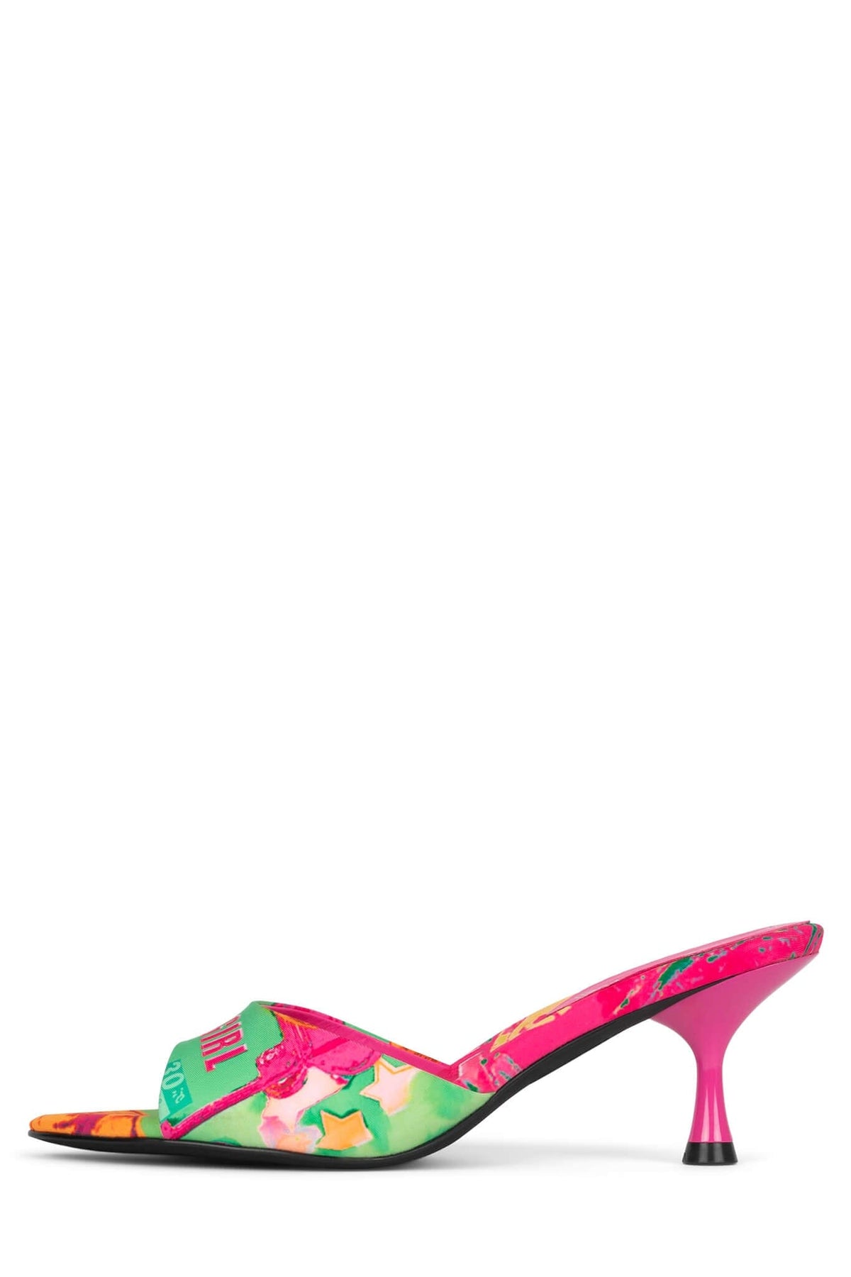 Jeffrey Campbell SPY-KID Kitten Heeled Sandal - Green Bad Girl Combo