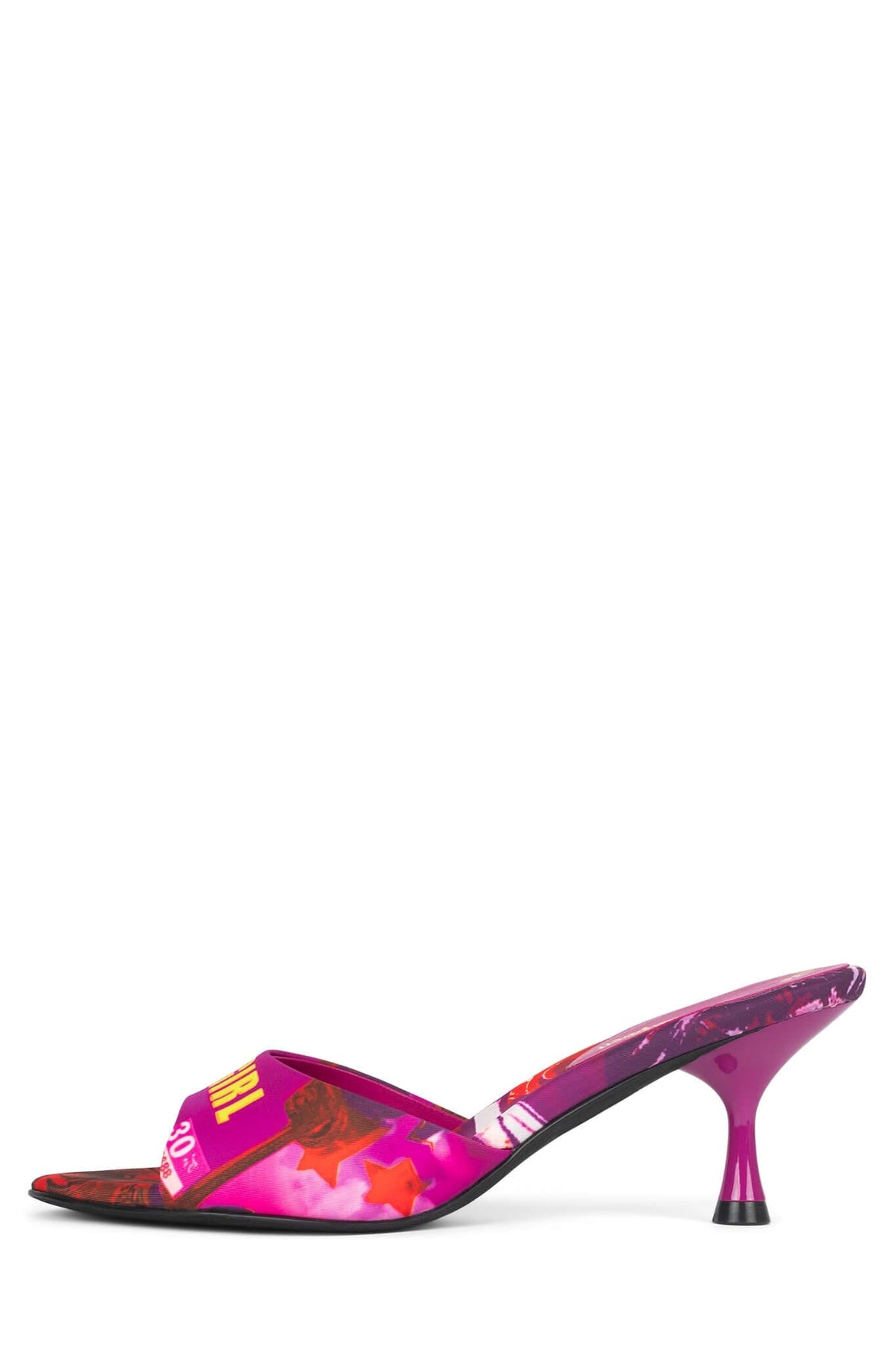 Jeffrey Campbell SPY-KID Kitten Heeled Sandal - Green Bad Girl Combo