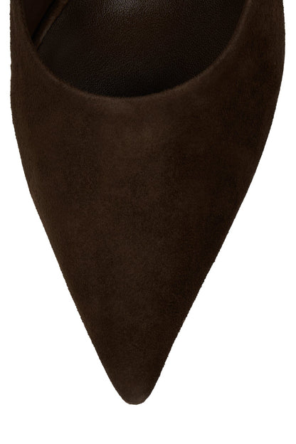 Jeffrey Campbell UNAMUSED Heeled Mule - Brown Suede