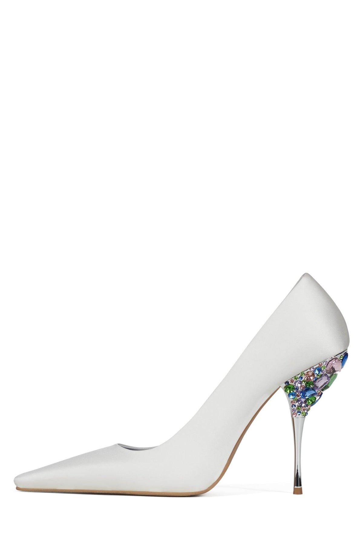 Jeffrey Campbell DARIANA - White Satin Silver Multi