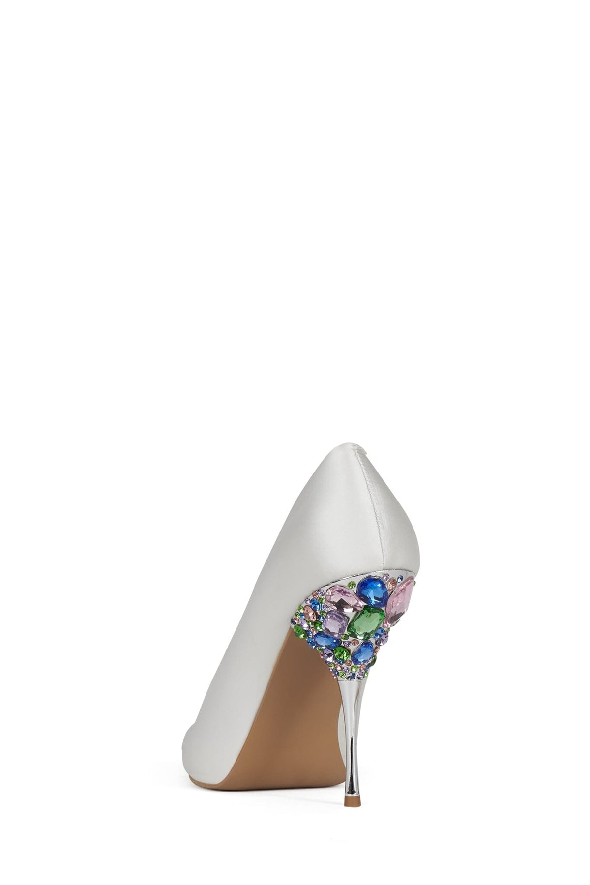 Jeffrey Campbell DARIANA - White Satin Silver Multi