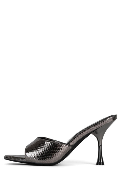 Jeffrey Campbell AGENT Heeled Sandal - Grey Black Python