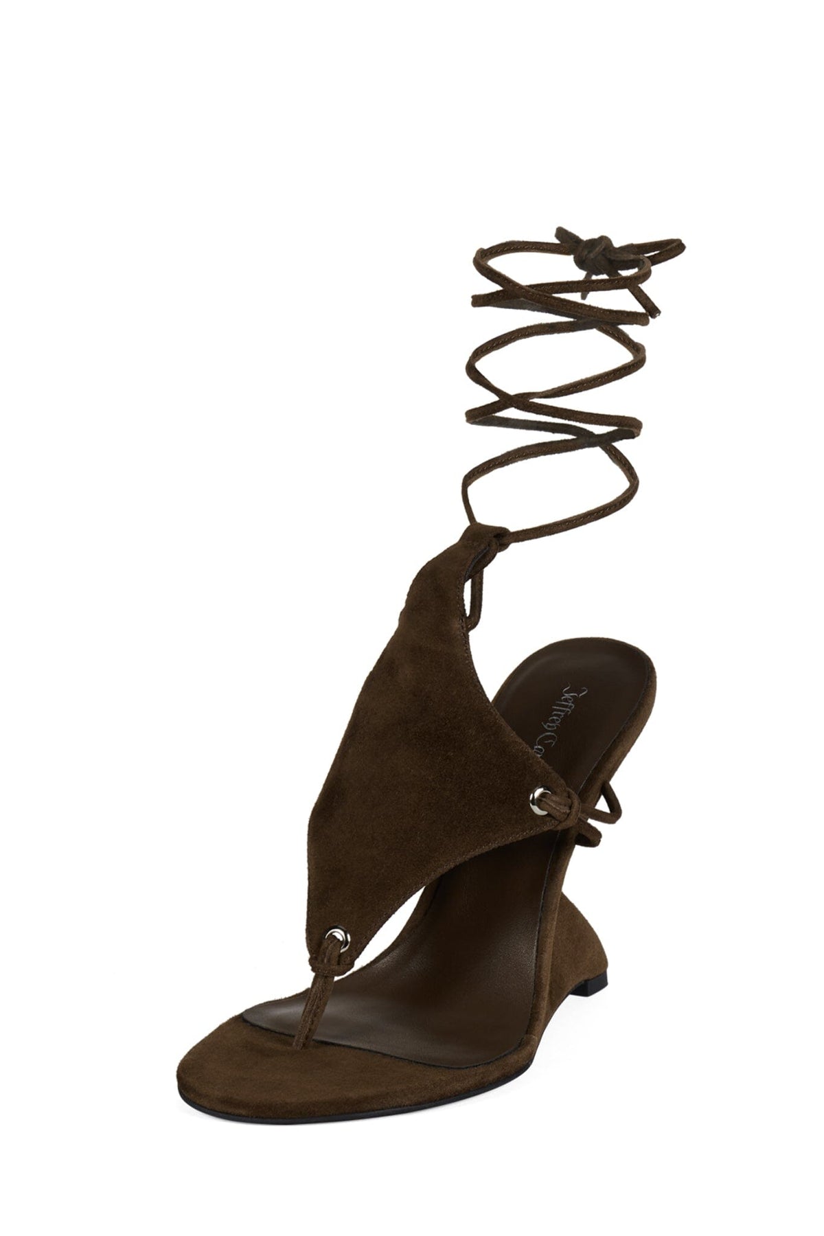 Jeffrey Campbell PACHOULI Strappy Sandals - Espresso Suede