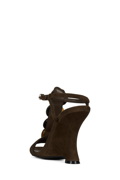 Jeffrey Campbell PALMA Wedge Sandal - Espresso Suede
