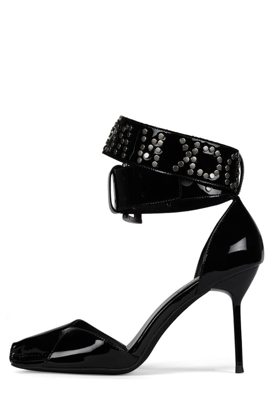 Jeffrey Campbell STAGE-DIVE Stiletto Sandal - Black Patent
