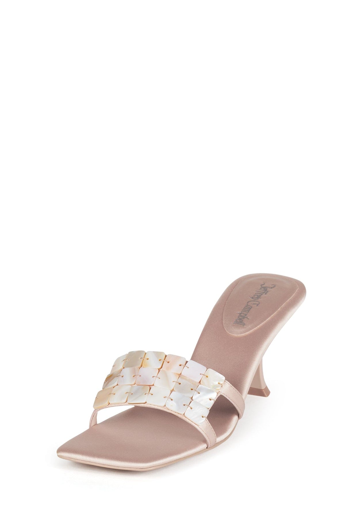 Jeffrey Campbell ABALONE-SH Heeled Sandal - Champagne Satin Combo