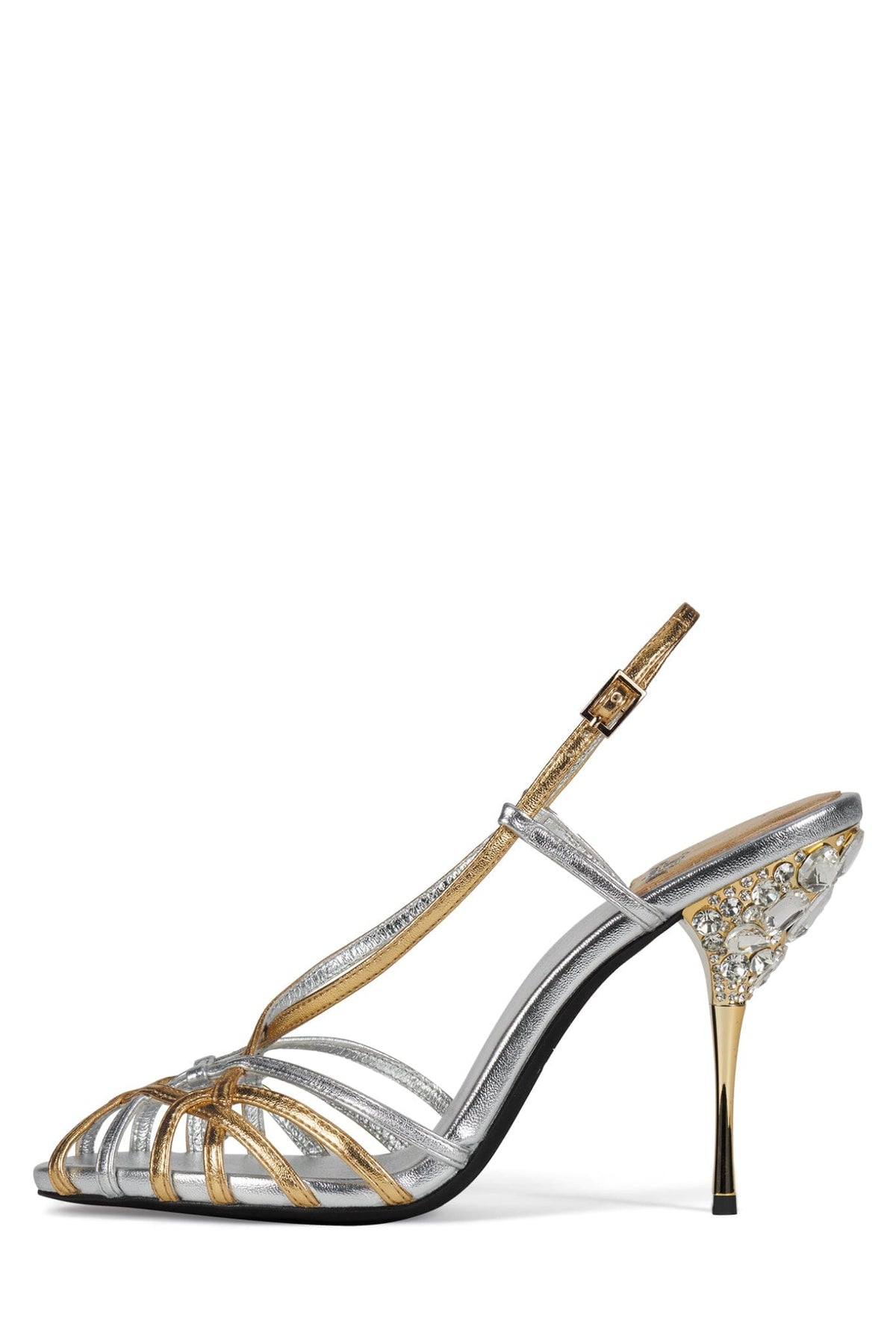 Jeffrey Campbell EPIPHANY Heeled Sandal - Silver Gold