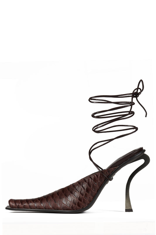 Jeffrey Campbell PARALLAX Heeled Mule - Brown Snake