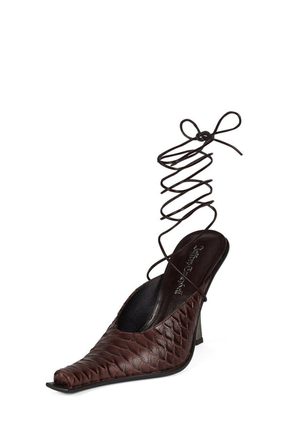 Jeffrey Campbell PARALLAX Heeled Mule - Brown Snake