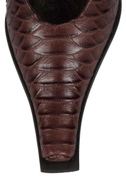 Jeffrey Campbell PARALLAX Heeled Mule - Brown Snake