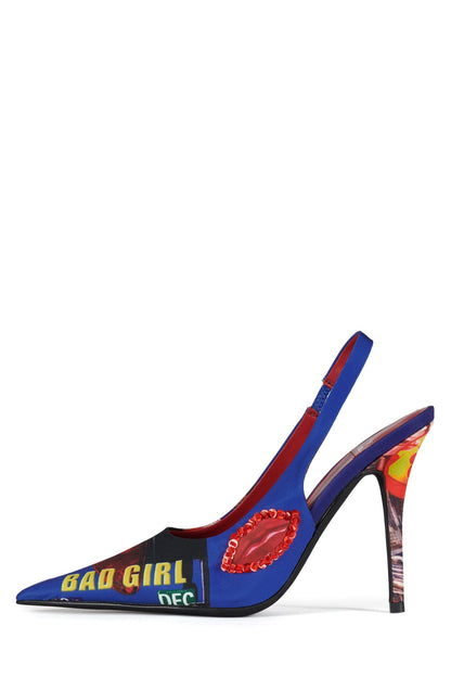 Jeffrey Campbell SURPASS Slingback Pumps - Bad Girl Combo