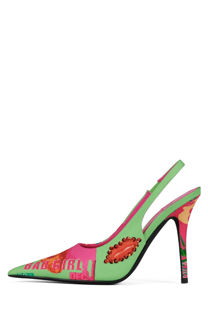 Jeffrey Campbell SURPASS Slingback Pumps - Bad Girl Combo