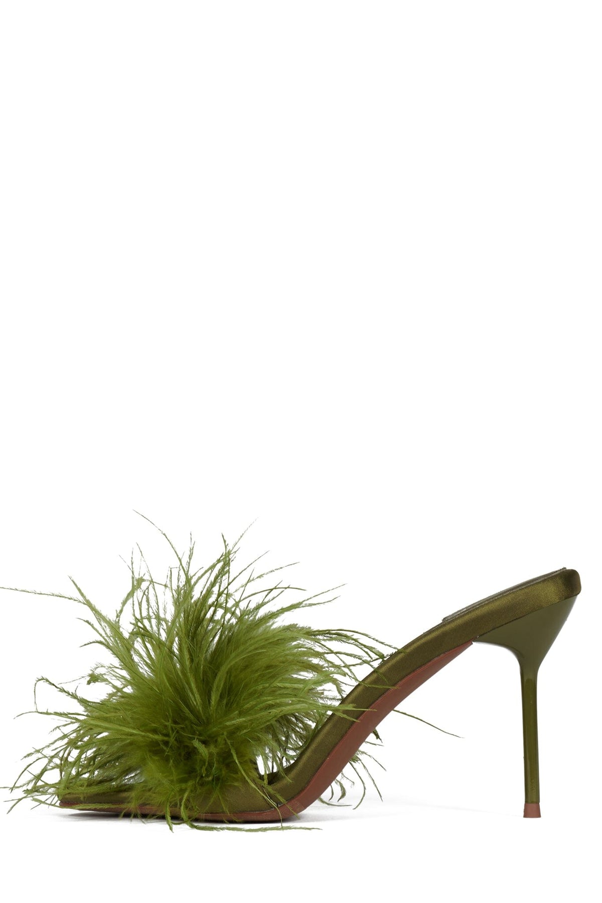 Jeffrey Campbell SHOPAHOLIC Heeled Mule - Green Satin Combo