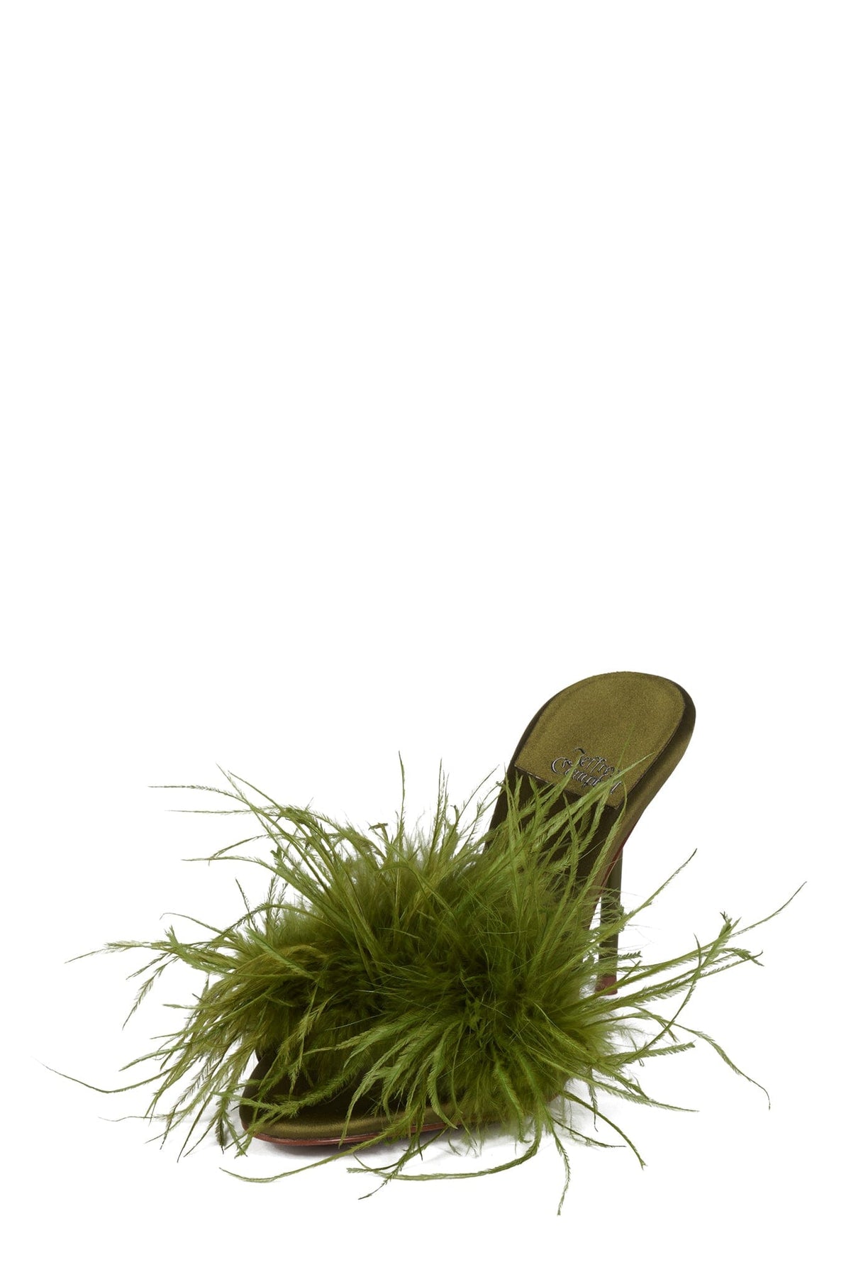 Jeffrey Campbell SHOPAHOLIC Heeled Mule - Green Satin Combo