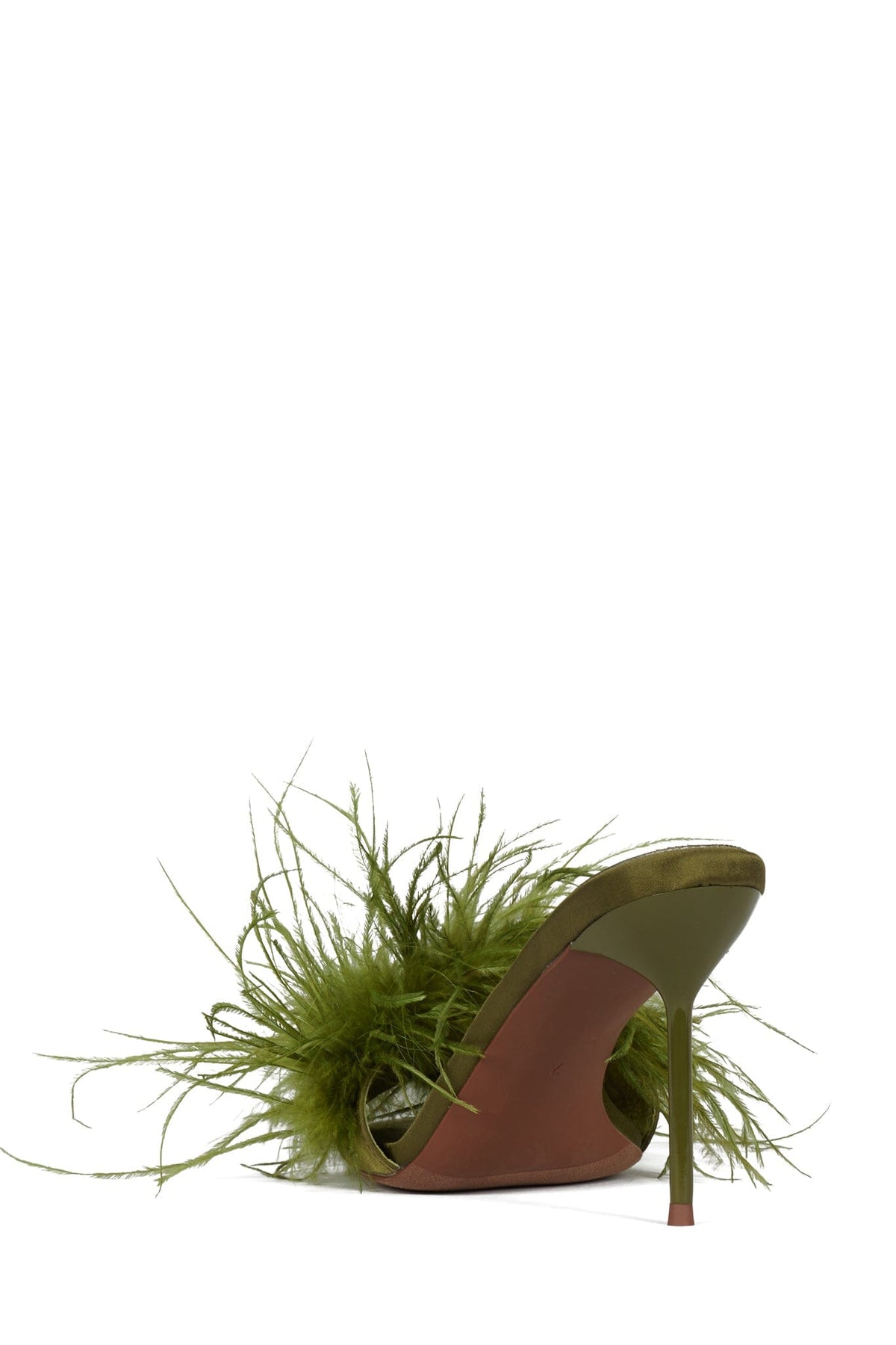 Jeffrey Campbell SHOPAHOLIC Heeled Mule - Green Satin Combo